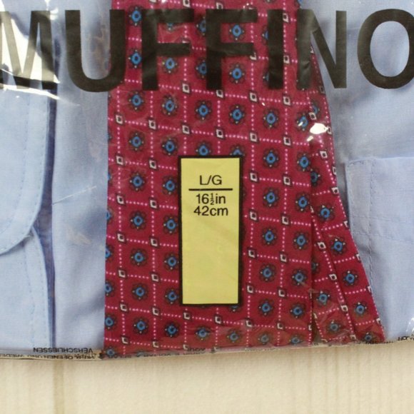 NWT! Muffino Blue Long Sleeve Collared Dress Shirt and Tie Set Size L - Picture 4 of 10